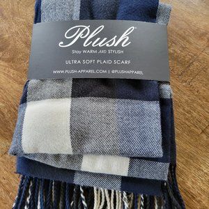 Plush Brand Navy/White Scarf/Wrap Shawl